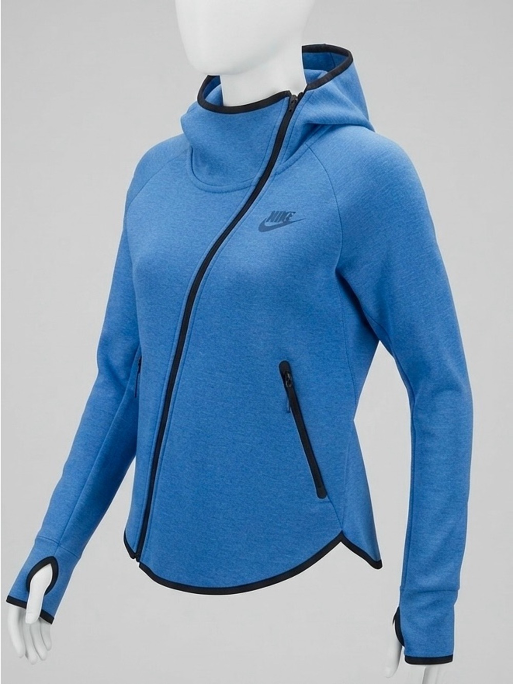 Nike Tech Fleece Butterfly Asymmetrical Full Zip Hoodie Blue L